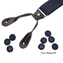 awaytr Mens Button End Dress Suspenders - Adjustable Elastic Y shape Suspender image 2