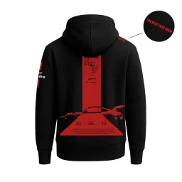 r.a. garments Red Prosche Motorsport Hoodie 100% Cotton Car Printed Hoodies for Car Enthusiast for Men & Women Black Hoodie image 3