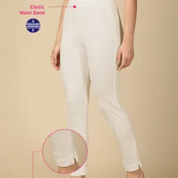 lux cozi PYNK Women's Solid Premium Cotton Lycra Kurtipant with Side Pocket | Elastic Waist Full Length Women Kurtipant | Free Size image 4