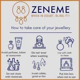 zeneme American Diamond Gold Plated Jewellery necklace for girls Pendant Set image 5