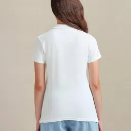 u.s. polo assn. Women's Rice Stitch Logo Polo Shirt (UWSS24PTS064_White_L) image 1