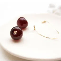 fashion frill Earrings For Women Red Cherry Designs Gold Plated Dangle Earrings For Women Girls Love Gifts Womens Jewellery image 4