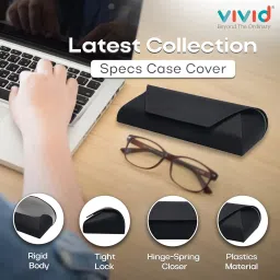 vivid Vision Unisex Adult Lightweight Eyewear Specs Case Cover | Free with Cloth | Protect Eye Glasses | Faux Leather | Spectacles image 3