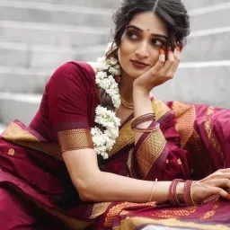 siril Women's Soft Banarasi Silk Jacquard Saree with Unstitched Blouse Piece image 4