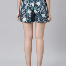 go colors Women's Navy Viscose Printed Lounge Shorts image 3
