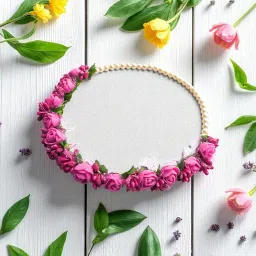 jyayasi Elegant Pink Floral Tiara Headband for Women & Teens | Wedding, Baby Shower, Haldi Ceremony | Handmade Artificial Pearl Flower Crown image 3