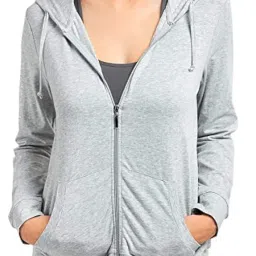 neoamber Hoodie for Women Solid Hooded Sweatshirt Zipper Sweater image 1