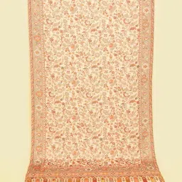 manyavar Men's Floral Vine Patterned Shawl with Paisley Motifs image 1
