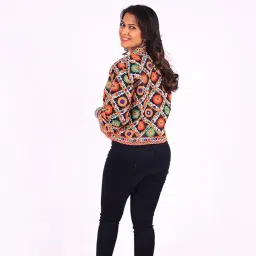sclout Ethnic Jacket for Women Cotton Waist Coat Stylist Navratri Garba Hand Embroidery Kutchi Work Koti/Jacket/Waist Coat (Free Size 44") image 1
