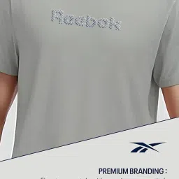 Reebok Men's T-Shirt |Casuals | Crafted Comfort Tee | Round Neck | Regular Fit | Half Sleeve | 93% Cotton 7% Lycra image 5
