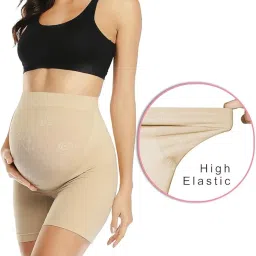 eleg & stilance Women's High Waist Cotton Long Shorts Underwear Full Coverage Maternity Panties for Pregnancy and C-Section image 5