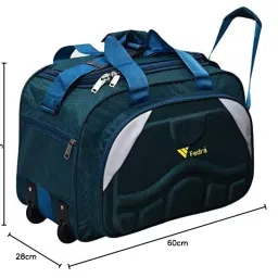 fedra Expandable Waterproof Polyester Lightweight 60 L Travel Duffle With 2 Wheels Sea Green, 28 Cm image 4