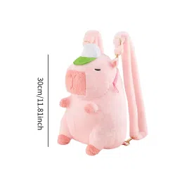 shopora Capybara Backpack Funny Stuffed Animal Backpack For Street Women Backpacking Pink Baseball Cap | Womens Handbags & Bags image 3