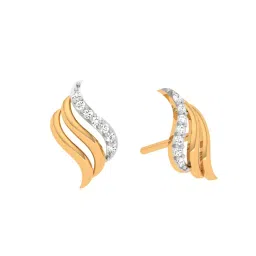 p.c. chandra jewellers Womens 14KT (585) Yellow Gold Geometrical Stud Earrings - 0.75 Grams image 4