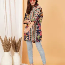 cotland fashions Jaipuri Cotton Printed Oversize Buttoned Shirt for Women image 5