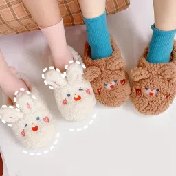 snappsy Fashion Animal Slippers House Soft Comfy Winter Warm Plush white 40 to 41 image 1
