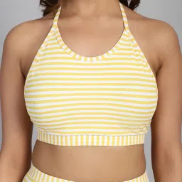cukoo Padded Yellow Striped Two Piece Tankini Swimwear image 5