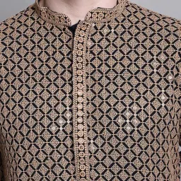 jompers Mens Sequin Embroidered Pure Cotton Kurtas image 4
