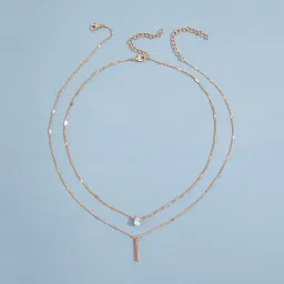 shining diva fashion Stylish Multilayer Crystal Chain Pendant Necklace for Women and Girls (14563np), Gold image 4