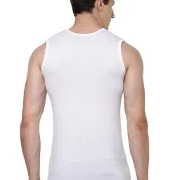 ramraj cotton Men's Sleeveless Inner Vest White RISEUP-RNBS image 2