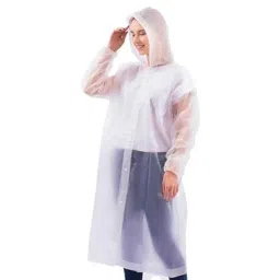 homevalley Unisex Raincoat With Hood - Blue (Pack of 1) | Waterproof Rain Poncho | EVA Material | Reusable | Lightweight | Universal Size | Raincoat for Men and Women image 5