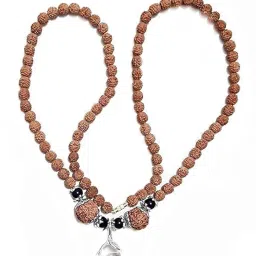 happiness hub Sphatik Lingam Rudra Shivling Kavach Pendant Mala Shivlingam Stone Locket For Men Women isfatik Rudraksha Mala image 2