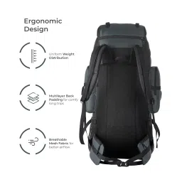 MOUNTILE HIKEMATE 60L Travel Backpack with Water Proof Rain Cover, Shoe Compartment - Camping Hiking Rucksack Trekking Bag - MTL02 image 3