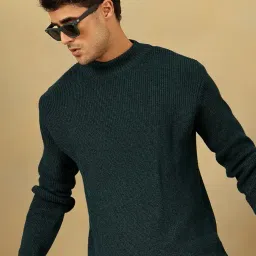 kvetoo Men's Wool Blend Winter Sweater | Warm Full Sleeve Knitted Pullover | Stylish Mock High Neck Casual & Office Wear Winterwear image 2