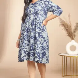 janasya Women's Fit and Flare Knee Length Dress image 2