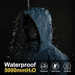 sf shakumbhari fab Men's Waterproof Unisex Rain Coat Hooded Full Sleeves Outdoor Rainwear Polyster Raincoat for Camping, Hiking & Travelling image 5