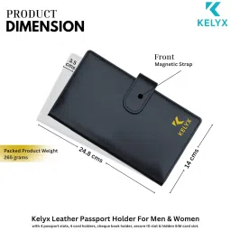 kelyx Passport Cover for Men and Women – Family Passport Holder for 4 with RFID Protection and Leather Passport Pouch and Cheque Book Holder and Passport Bag for Couples image 2