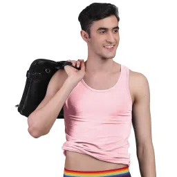 freecultr Vest for Men | Bamboo Sleeveless Super Soft Round Neck Gym Comfort Vests | Workout Regular Fit Innerwear | Breathable Sando with Long Hemline | Four-Piece Assortment image 3