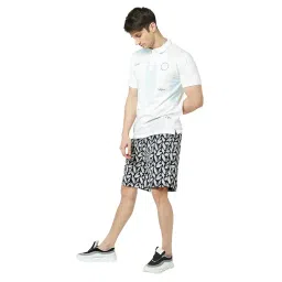 crimsoune club Mens Polished Navy Blue Floral Shorts image 4