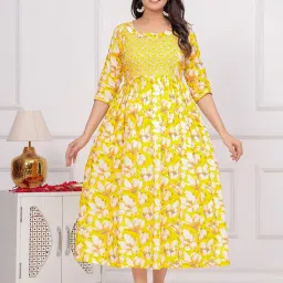 Women's Cotton Floral Maxi Maternity/Feeding Nighty/Gown image 2