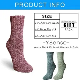alexvyan 3 Pair Solid Plain Soft & Woolen Cozy Knitted Winter Thick Warm Stretchy Elastic Socks (Without Thumb) for Women Girls image 5