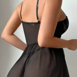 luxzii - a touch of luxury LUXZII Honeymoon Dress for Bridal, Babydoll Ladies Dresses for Birthday Gift, Honeymoon, Anniversary, Women's Night Dress Sleepwear Lingerie (Baby Doll Dress-015-Red) image 1