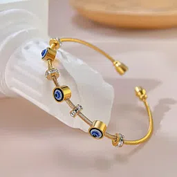 meenaz evil eye bracelet for woman Evil Eye Bangles for women Anti Tarnish Stylish Adjustable hand Rose gold Bracelet for girls Kada for Women Magnet Accessories Jewellery friendship crystal -625 image 4