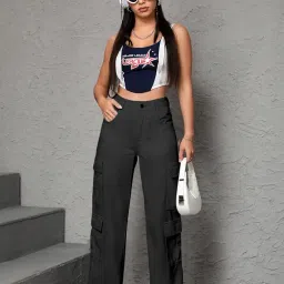kateclo Women's Jeans & Pants - High Waist, Baggy, Cargo, Bootcut, Bell Bottom | Cargo beggy Jeans for Women image 5