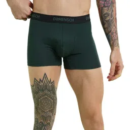damensch Fresh Mint Solid Underwear For Men Combo, Breathable Innerwear, Cotton Trunks For Men Pack, Anti-Rash Waistband Underwear, Moisture Wicking Trunks, Peppermint Finished Men Underwear Pack of 2 image 1