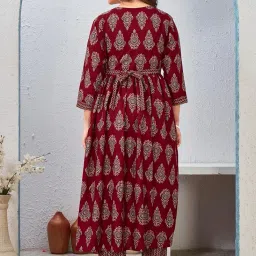 sky fab Women Viscose Rayon Anarkali Maternity And Feeding Zip kurti pant Set image 1