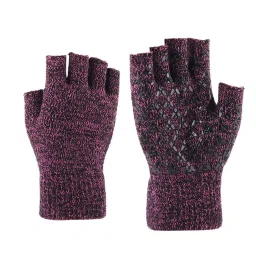 shopora Half Finger Gloves Warm Mittens Half Fingerless Knitted Gloves Men Women Black Red | Mens Accessories | Gloves & Mittens image 5