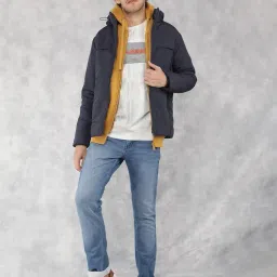 crimsoune club Men's Navy Blue Padded Jacket image 1