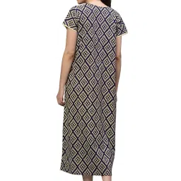 av2 Cotton Women Printed Feeding | Nursing | Maxi Maternity Nighty 7182 image 1