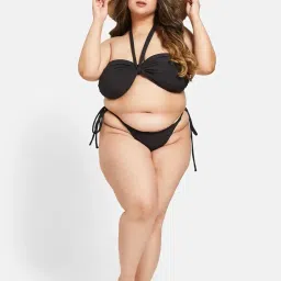 zerokaata Halter Ribbed Bikini for Plus Size Women Beach Wear | Swimming Costume for Women Plus Size image 5