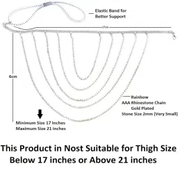 vama FASHIONS Silver Rhinestone Thigh Chain Boho Layered Crystal Beach Tassel Leg Chains Nightclub Body Jewellery For Women Girls image 2