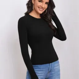 dream beauty fashion Polyester Blend Women's Casual Round Neck Long Sleeves Stylish Slim Fit Top, 23" Inches (Top-461 to 470 & 513) image 2