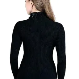 mixfit Black & White Women?s Premium High-Neck Top - Soft, Sleek, and Stylish image 2