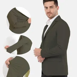 saintx Men's Stylish Formal Blazer | Unlined Knit Jacket with Breathable Comfort & Slim Fit Design | Perfect Coat for Office Meetings, Travel, Parties & Smart Styling | Everyday Formal Wear image 2