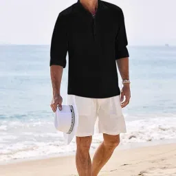 bellstone Men's Solid Regular Fit Kurta image 4