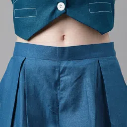 trymisfit Women's Two-Piece Outfit – Sleeveless Button-Front Vest and High-Waisted Wide-Leg Pants Set – Casual Chic Co-Ord Set for Work, Travel, and Everyday Wear image 5